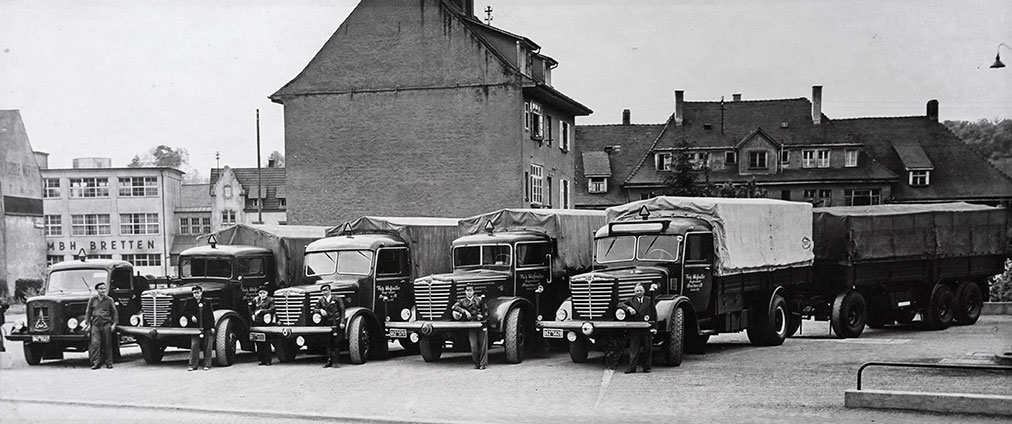 Flotte der Spedition Wolfmüller im Jahr 1952